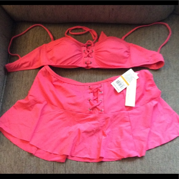 Kenneth Cole 2 Piece Swimwear Pink Small NWT - Picture 1 of 5